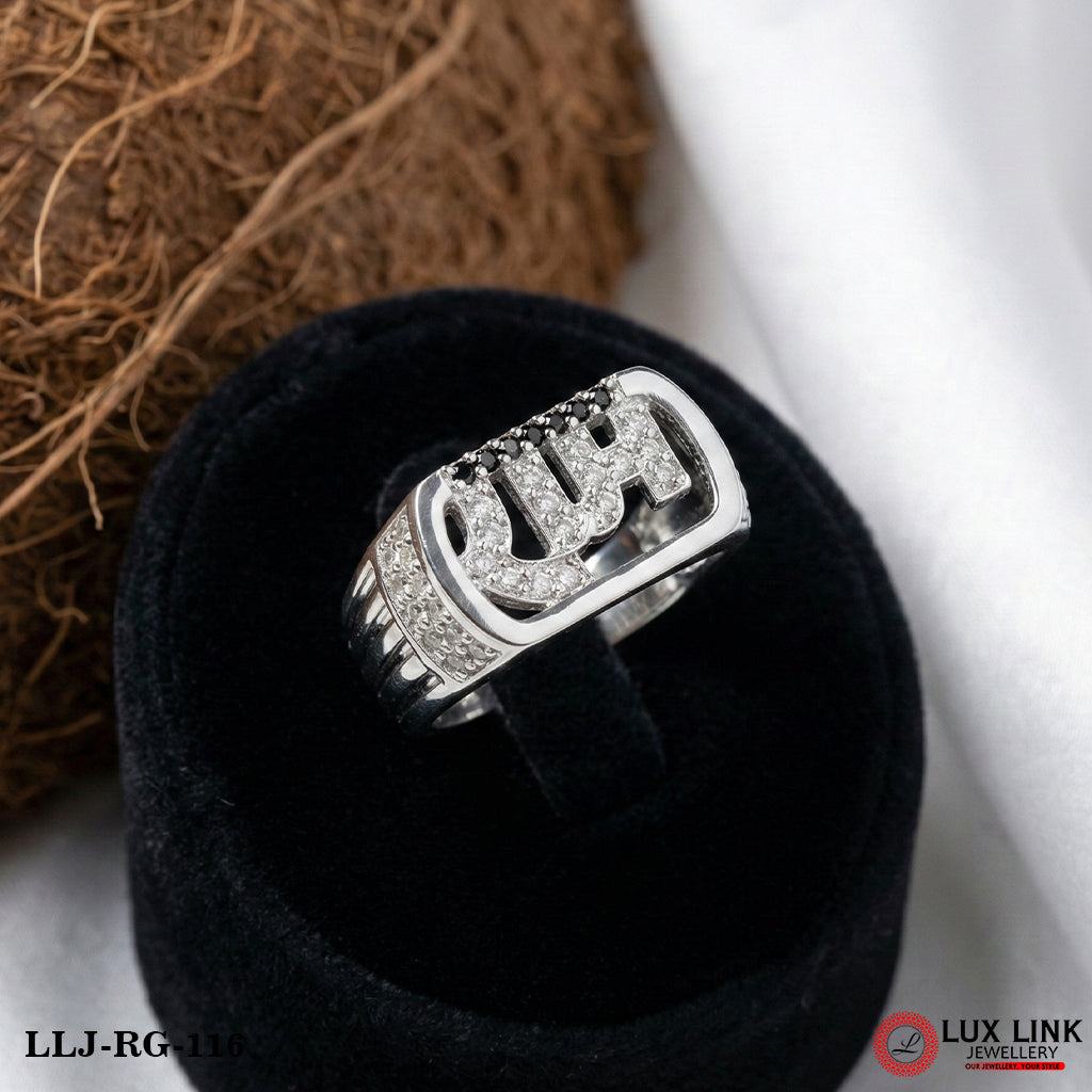 Silver Plated Ram with Diamond Fashionable Design Ring for Men - RG - 116