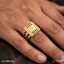 Stylish Design Gold Plated Om Ring for Men RG -141