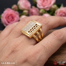 Gold Forming With Diamond Finely Detailed Design Ring For Men RG -143