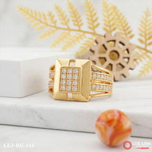 Gold Plated With Diamond Etched Design High-quality Ring For Men RG -144