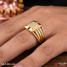 Gold Plated With Diamond Etched Design High-quality Ring For Men RG -144