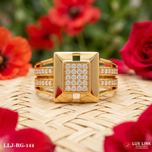 Gold Plated With Diamond Etched Design High-quality Ring For Men RG -144