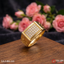 Glittering Design Gold Plated Ring for Men RG -145