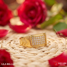 Glittering Design Gold Plated Ring for Men RG -145