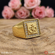 Gold Plated Om Streamlined Design Superior Quality Ring For Men RG -152