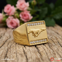 Horse Fashionable Design Gold Plated Ring for Men RG -157