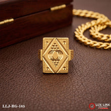 identified as model, features an intricate, carved diamond-shaped design Ring For Men RG -165