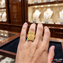 The selected item is a men's traditional vertical-rectangular gold ring For Men RG -167