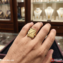 Men's Gold-Plated Rectangular Biscuit Signet Ring For Men RG -168