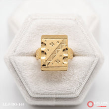 Men's Gold-Plated Rectangular Biscuit Signet Ring For Men RG -168