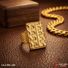 Men's Rectangular Gold Biscuit Signet Ring For Men RG -169