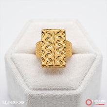 Men's Rectangular Gold Biscuit Signet Ring For Men RG -169