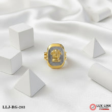 Most Trending Ashok Stambh Logo Design Gold Plated Ring For Men - RG - 203