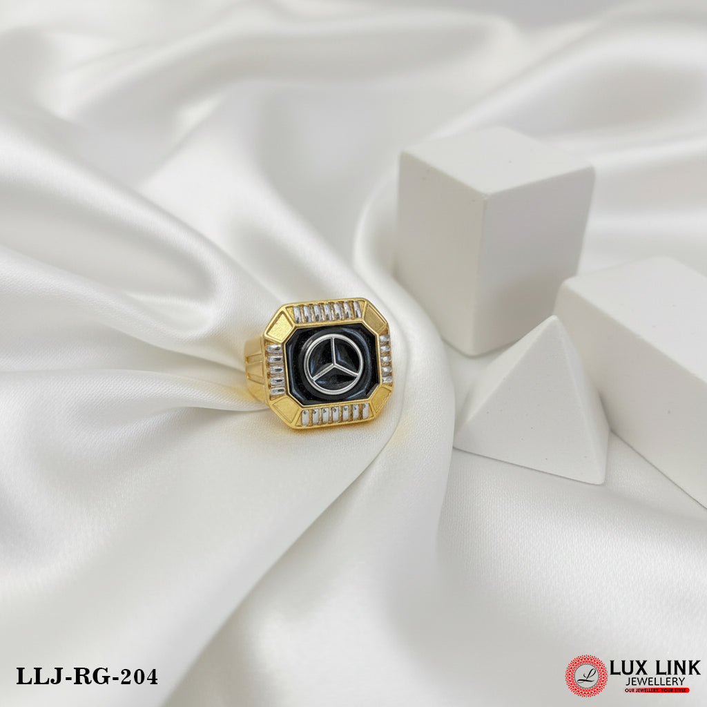 Mercedes Fashionable Design Gold Plated Ring for Men - RG - 204