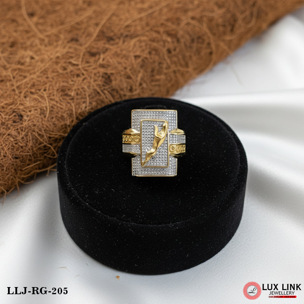 Jaguar Fashionable Design Gold Plated Ring for Men - RG - 205