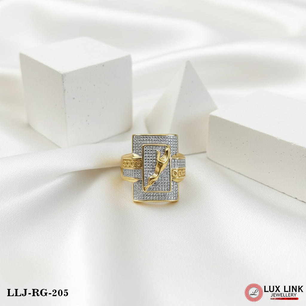 Jaguar Fashionable Design Gold Plated Ring for Men - RG - 205
