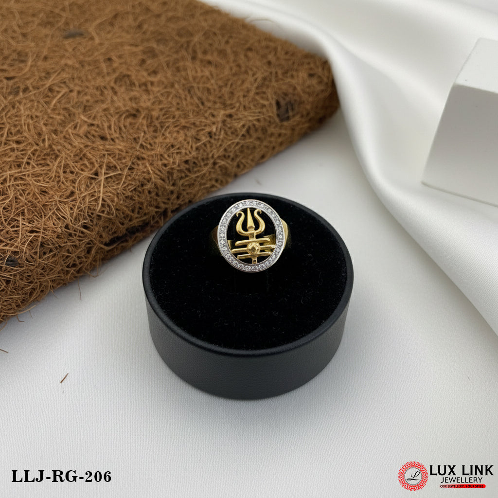 Trishul Best Quality Gold Plated Ring for Men - RG - 206