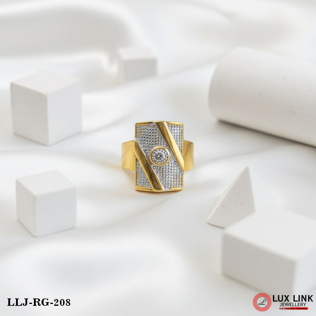 Prominent Design Gold Plated Ring for Men - RG - 208