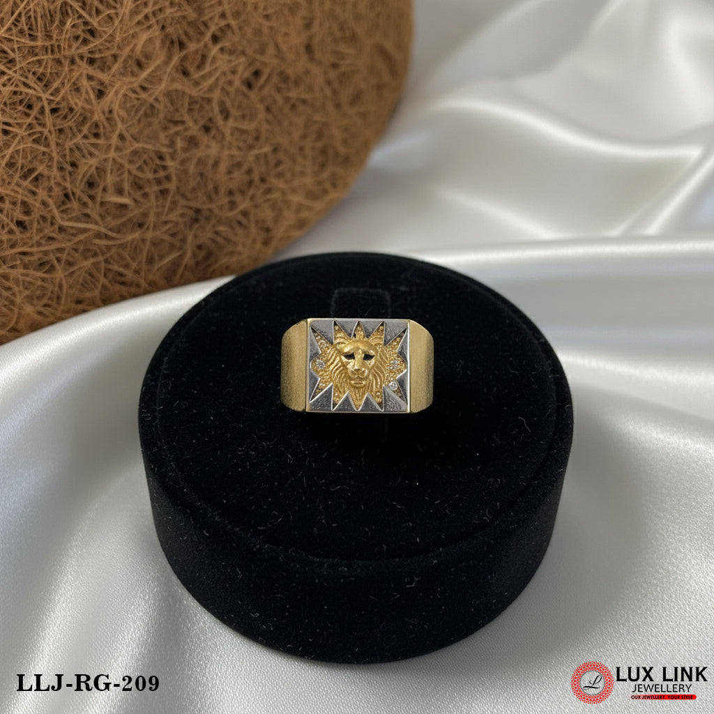 Gold Plated Lion Distinctive Design Best Quality Ring for Men - RG - 209