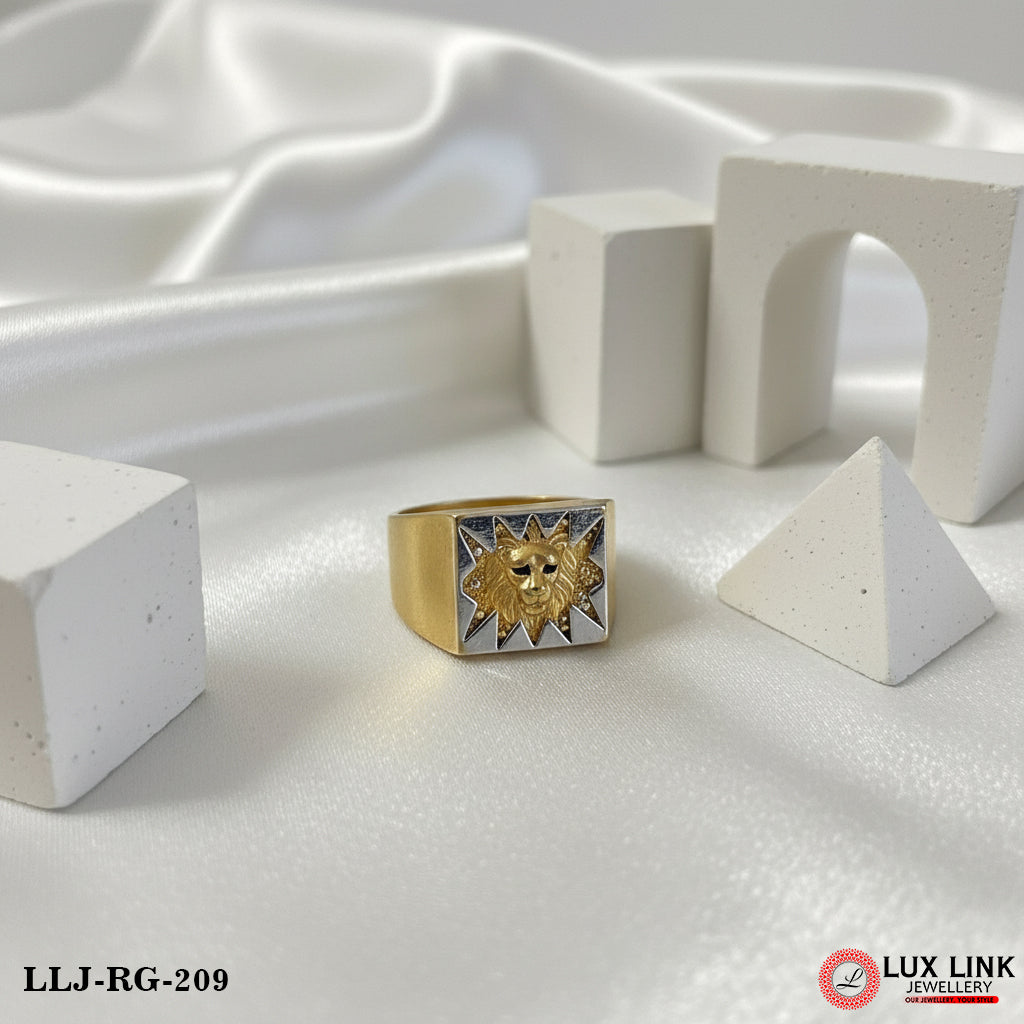 Gold Plated Lion Distinctive Design Best Quality Ring for Men - RG - 209