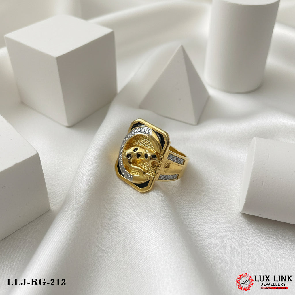 Fabulous Design Gold Plated Ring for Men - RG - 213