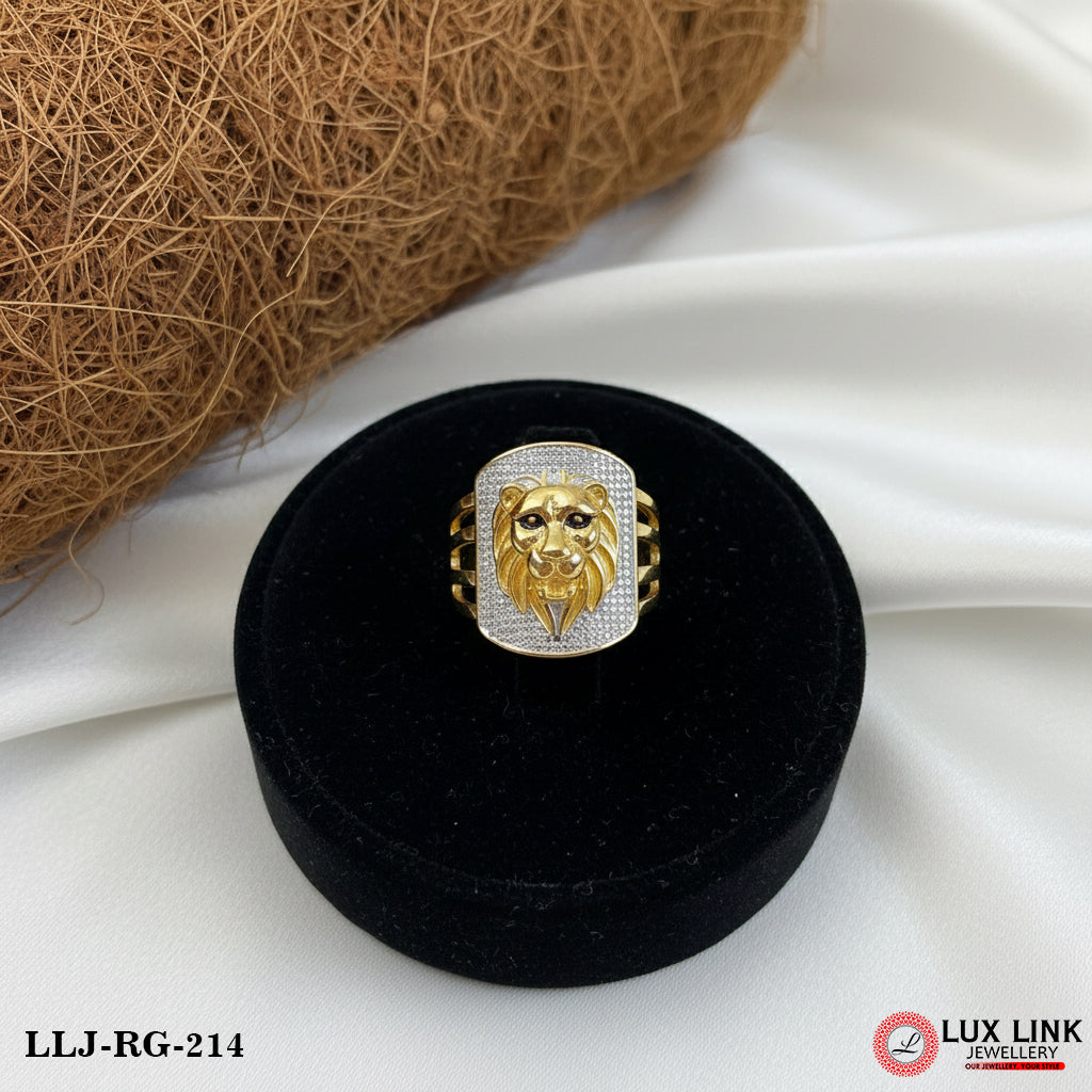 Gold Plated Lion Distinctive Design Best Quality Ring For Men - RG - 214