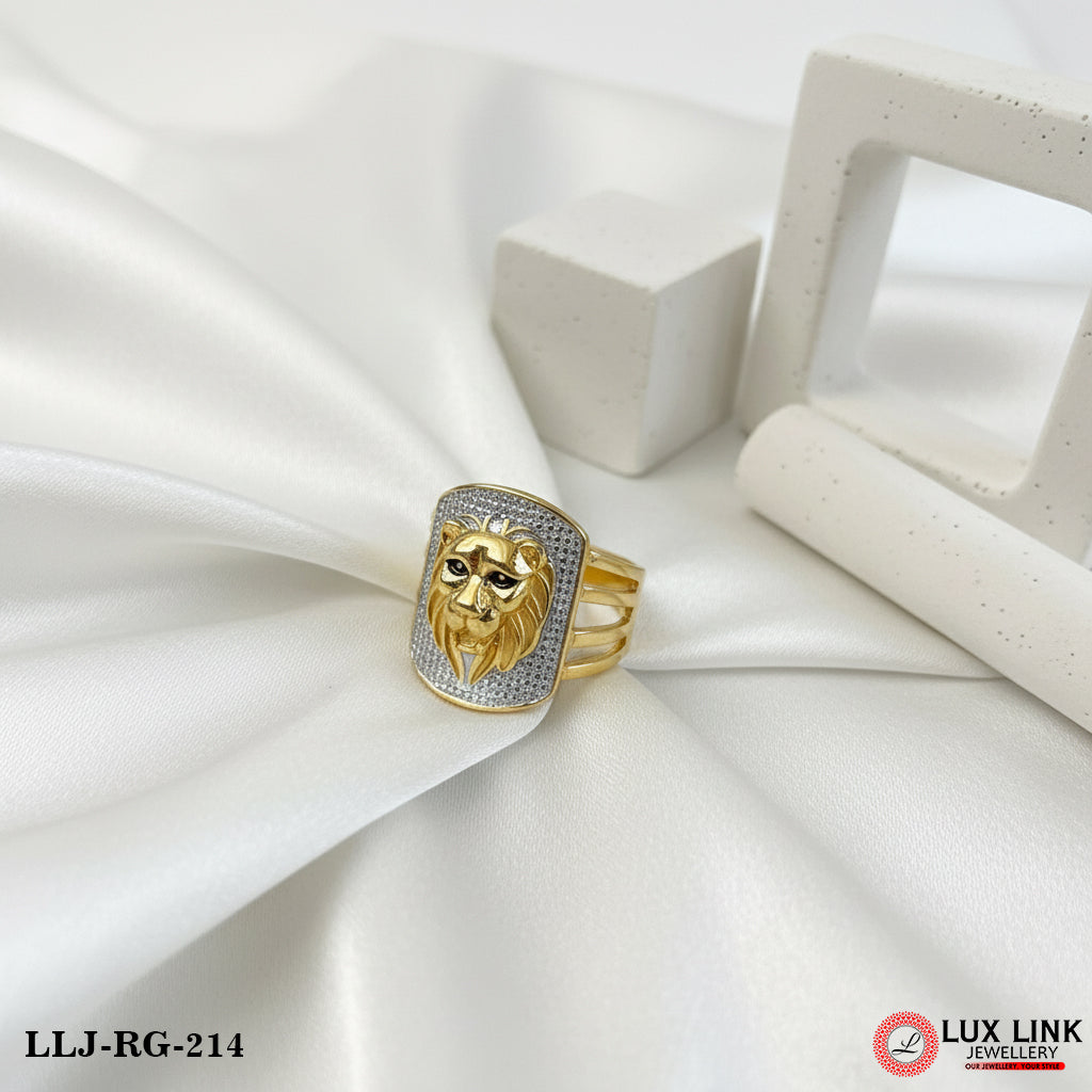 Gold Plated Lion Distinctive Design Best Quality Ring For Men - RG - 214