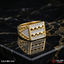 Plated Square with Diamond Artisanal Design Ring for Men RG -242