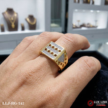 Plated Square with Diamond Artisanal Design Ring for Men RG -242