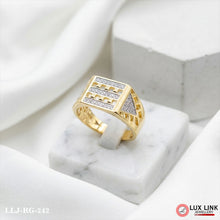Plated Square with Diamond Artisanal Design Ring for Men RG -242