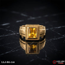 Gold Plated yellow Stone With Diamond Best Quality Ring RG-246