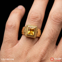 Gold Plated yellow Stone With Diamond Best Quality Ring RG-246