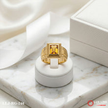 Gold Plated yellow Stone With Diamond Best Quality Ring RG-246