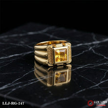 yellow Stone Decorative Design Best Quality Gold Plated Ring RG-247