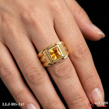 yellow Stone Decorative Design Best Quality Gold Plated Ring RG-247