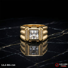 Gold Plated White Stone with Diamond Best Quality Ring - RG-248