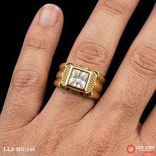 Gold Plated White Stone with Diamond Best Quality Ring - RG-248