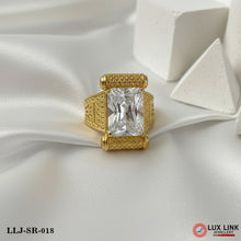 Wihte Stone Sophisticated Design Gold Plated Ring for Men - SR - 018