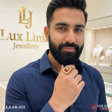 Lion Amazing Red Diamond Design Gold Plated Ring for Men SR-025