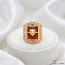 Lion Amazing Red Diamond Design Gold Plated Ring for Men SR-025