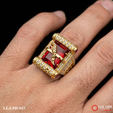 Gold Plated Red Stone With Jquar Diamond Popular Design Ring For SR- 027
