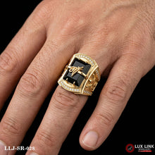 Gold Forming Black Ring with Maa Diamond Gorgeous Design Ring For Men SR- 028