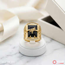 Gold Forming Black Ring with Maa Diamond Gorgeous Design Ring For Men SR- 028